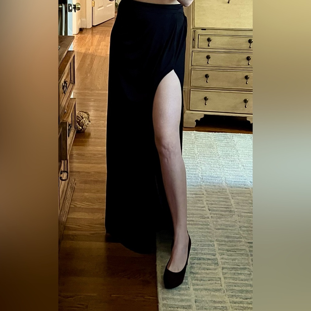 NWT Francesco Scognamiglio couture black skirt high slit size 4 (IT 40)